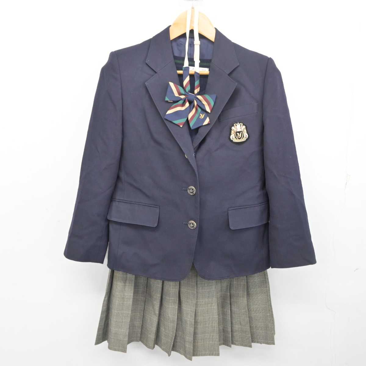 【中古】神奈川県 横浜創英高等学校 女子制服 4点 (ブレザー・ニット・スカート) sf077521