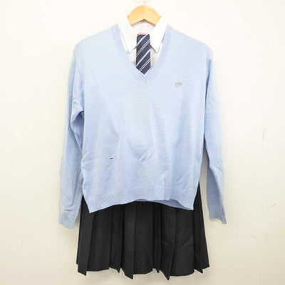 【中古】神奈川県 相模田名高等学校 女子制服 6点 (ブレザー・ニット・シャツ・スカート) sf077575