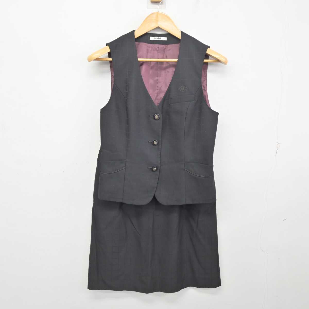 【中古】 事務服 女子制服 2点 (ベスト・スカート) sf077634