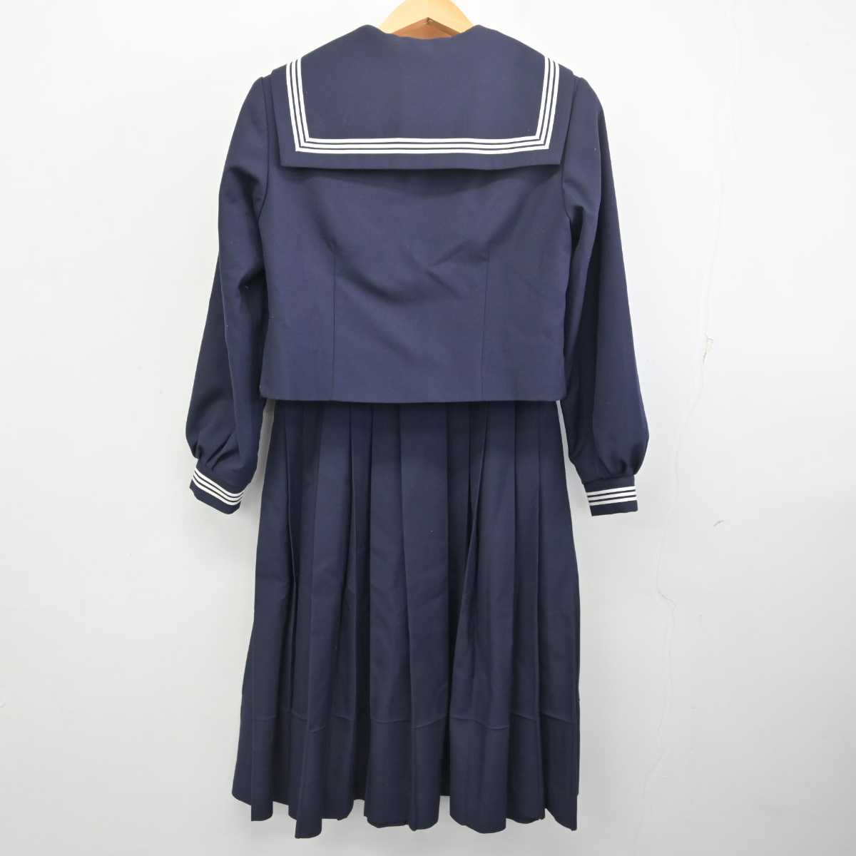 【中古】千葉県 市原市立八幡中学校 女子制服 3点 (セーラー服・ジャンパースカート) sf077661