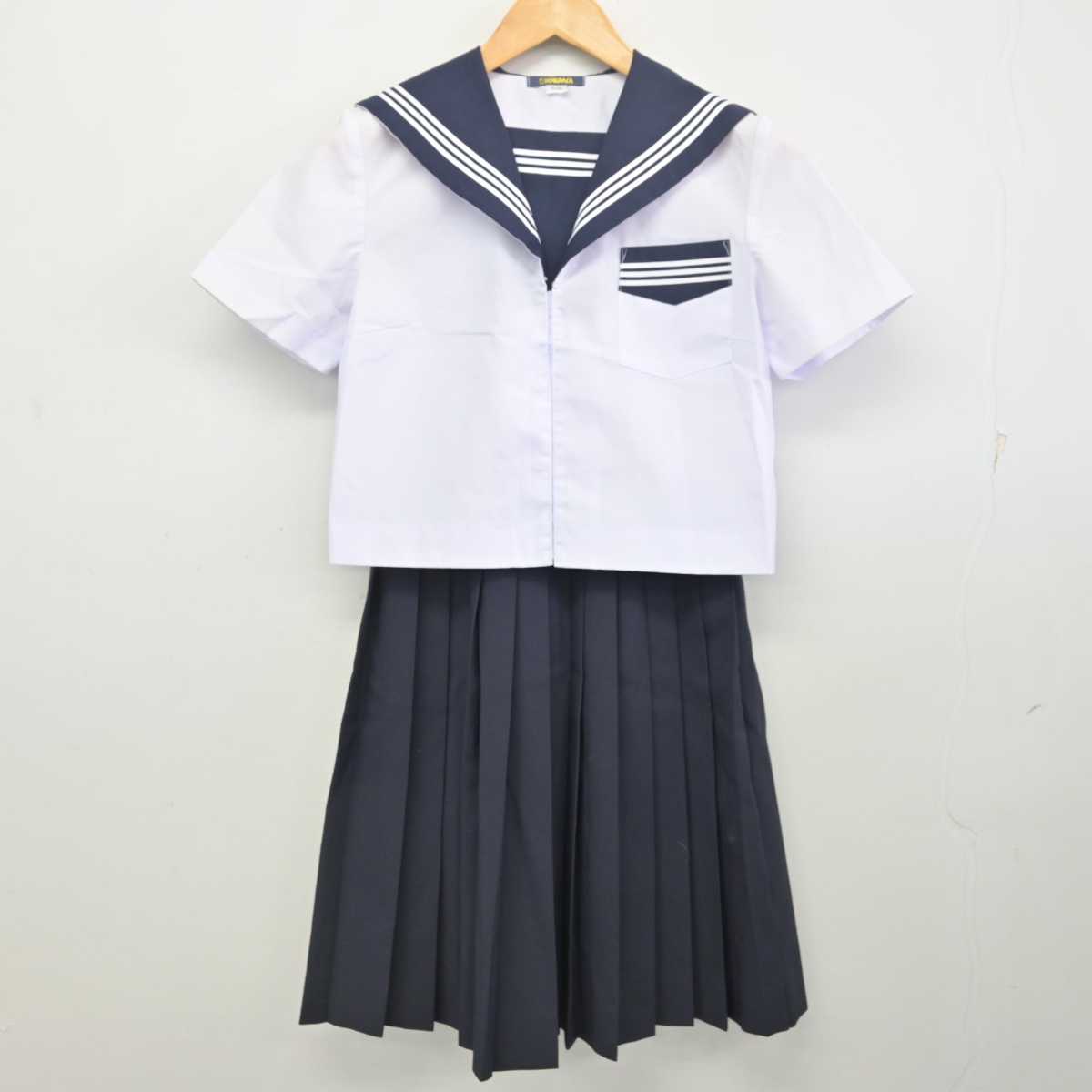 【中古】静岡県 森町立旭が丘中学校 女子制服 2点 (セーラー服・スカート) sf077667