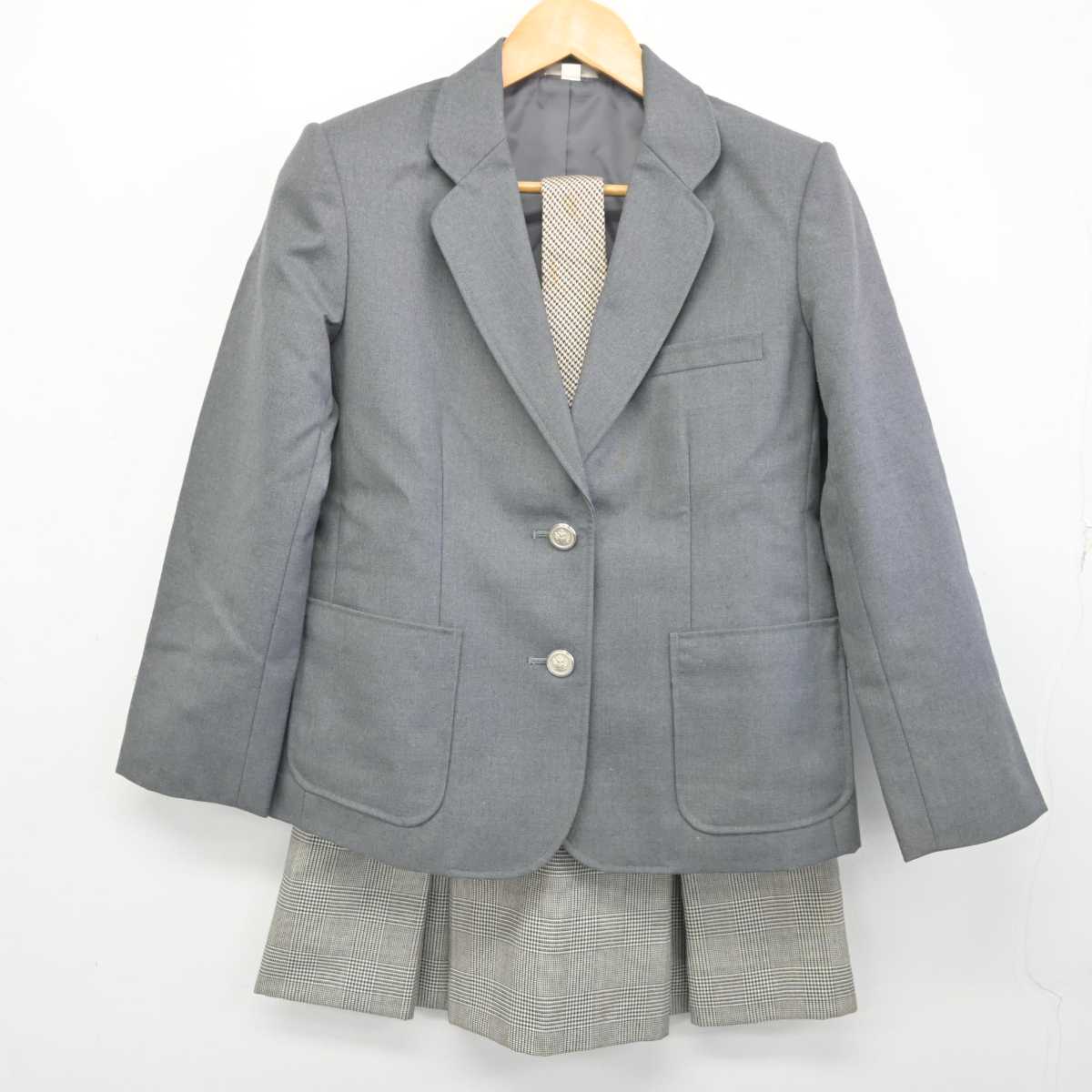 【中古】青森県 東奥保育・福祉専門学院 女子制服 5点 (ブレザー・ベスト・スカート) sf077680