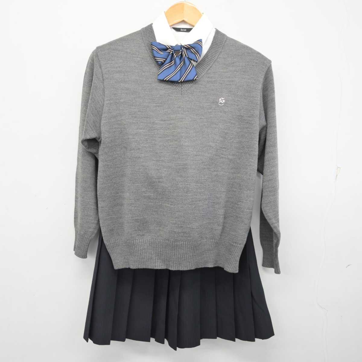 【中古】東京都 下北沢成徳高等学校 女子制服 6点 (ブレザー・ニット・シャツ・スカート) sf077695