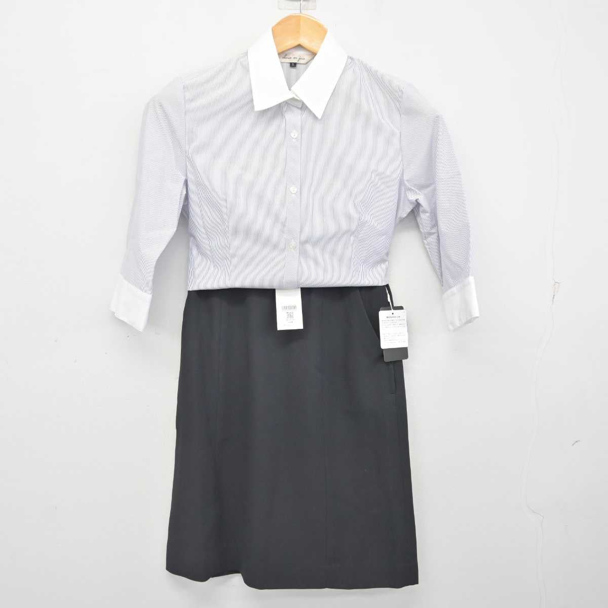 【中古】 事務服 女子制服 3点 (シャツ・スカート) sf077724