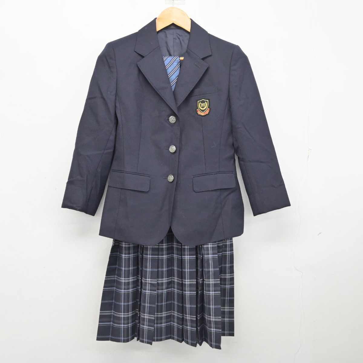 【中古】千葉県 前原中学校 女子制服 3点 (ブレザー・スカート) sf077753