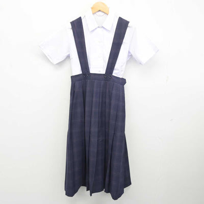 【中古】福岡県 香椎第二中学校 女子制服 2点 (シャツ・ジャンパースカート) sf077761