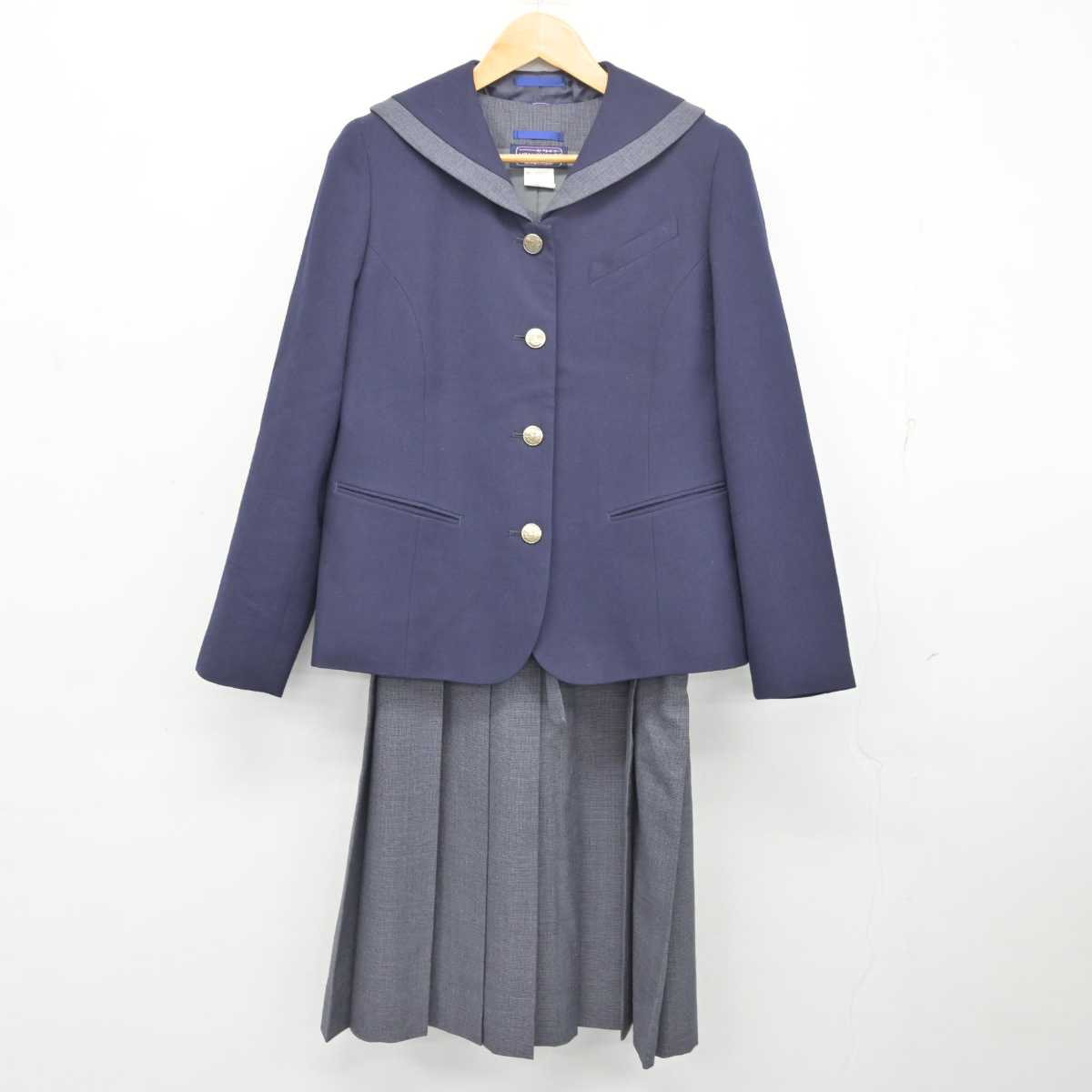 【中古】大阪府 宣真高等学校 女子制服 2点 (ブレザー・ジャンパースカート) sf077767