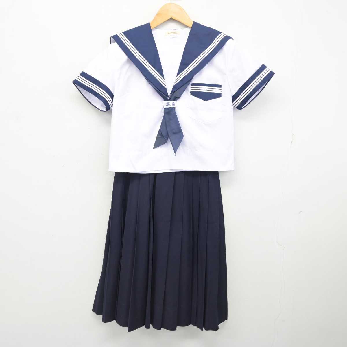 【中古】大阪府 大阪成蹊女子高等学校/旧制服 女子制服 3点 (セーラー服・スカート) sf077771