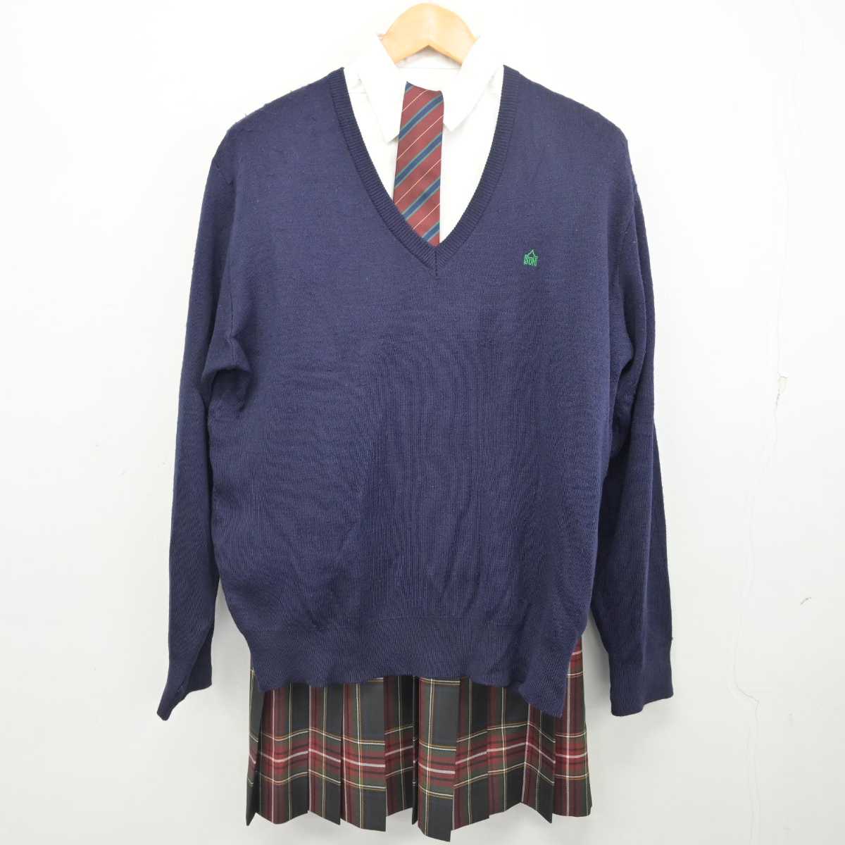 【中古】東京都 昭和第一高等学校 女子制服 4点 (ニット・シャツ・スカート) sf077833