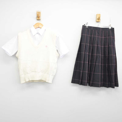 【中古】東京都 滝野川紅葉中学校 女子制服 3点 (ニットベスト・シャツ・スカート) sf077853