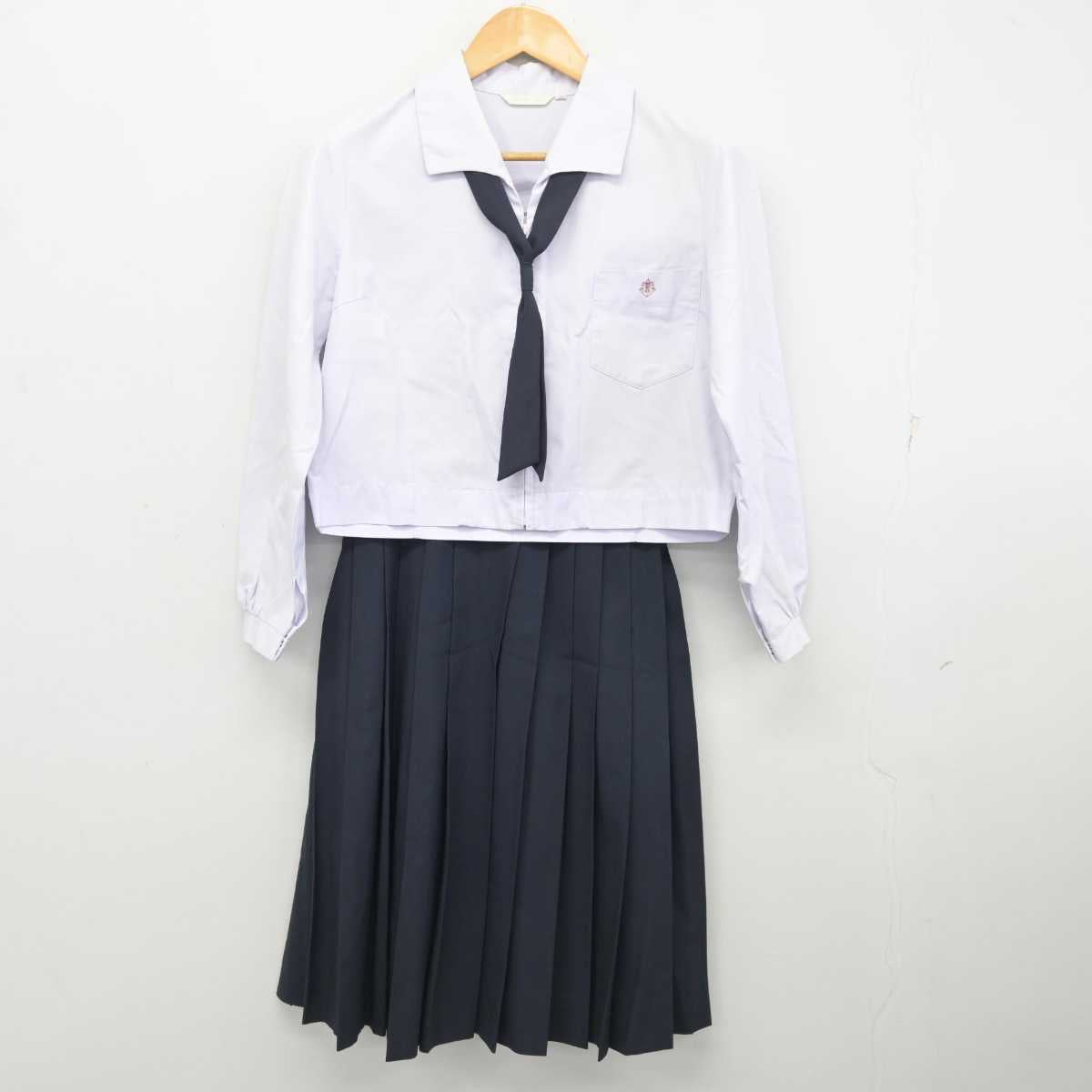 【中古】愛知県 豊橋商業高等学校/旧制服 女子制服 3点 (シャツ・スカート) sf077870