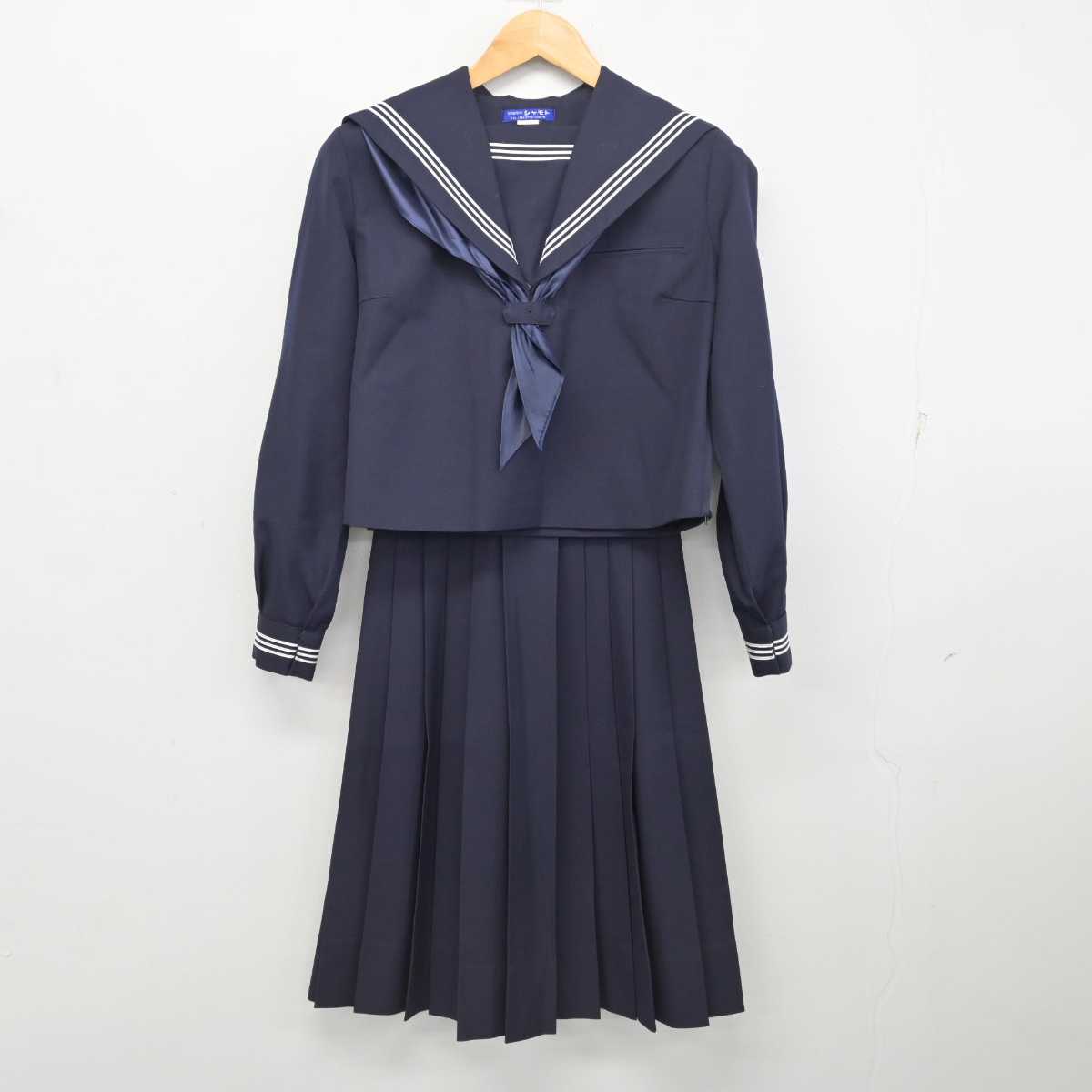 【中古】大阪府 金蘭会高等学校・中学校 女子制服 3点 (セーラー服・スカート) sf077872