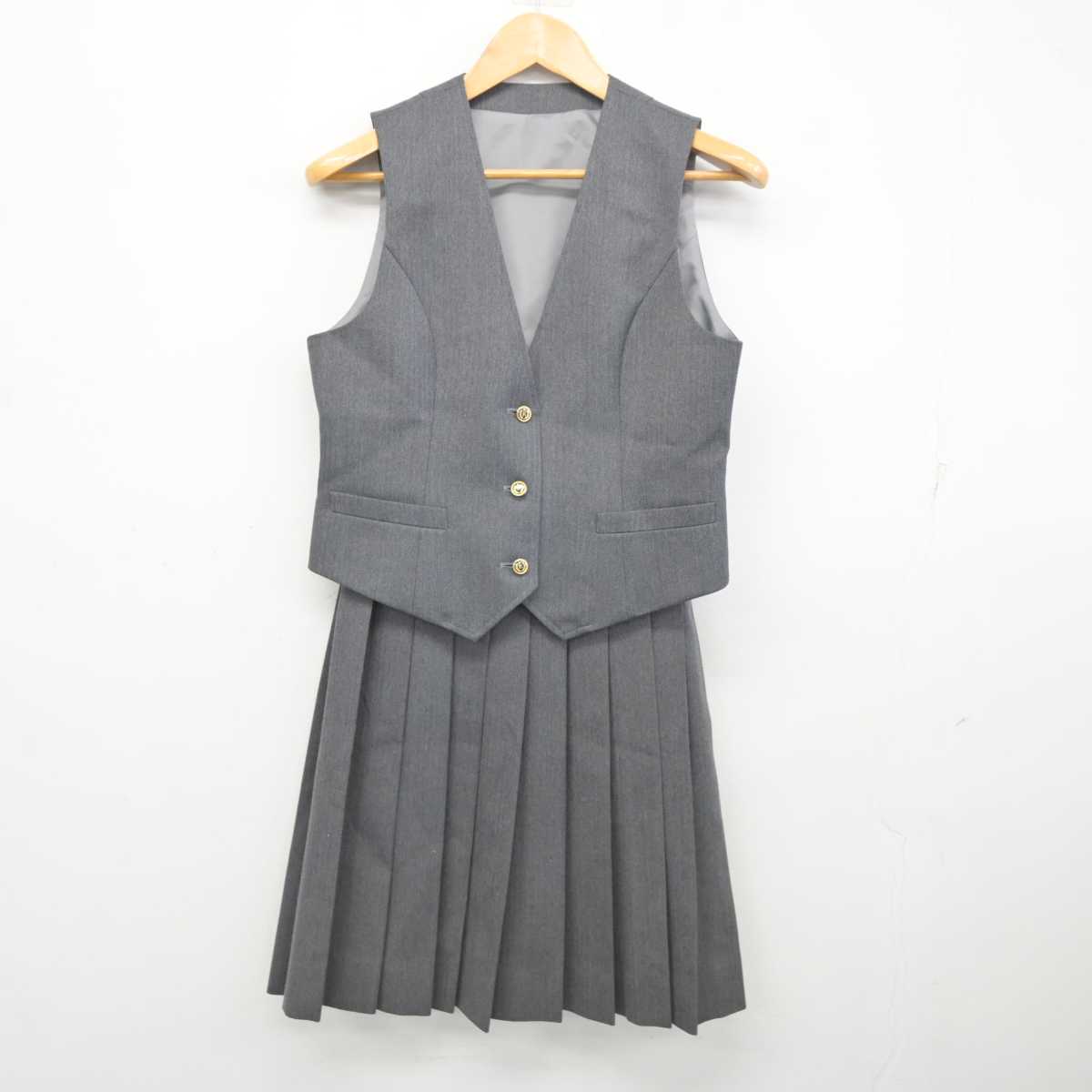 【中古】東京都 片倉高等学校 女子制服 5点 (ブレザー・ベスト・スカート) sf077886