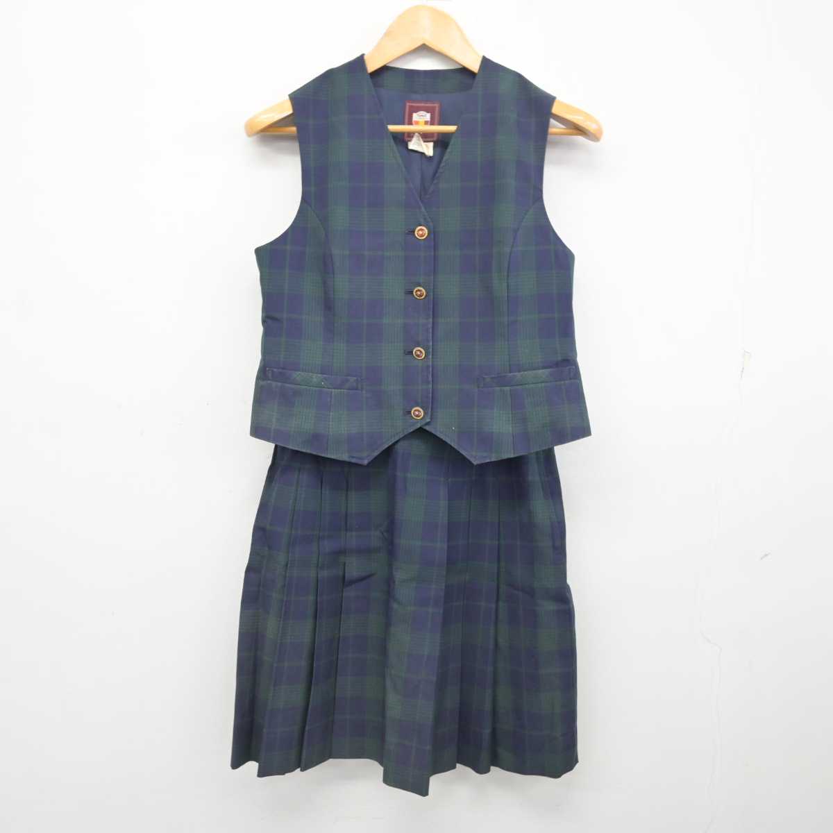 【中古】茨城県 水戸短期大学附属高等学校 女子制服 2点 (ベスト・スカート) sf077902