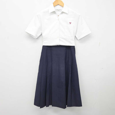 【中古】福岡県 東筑高等学校 女子制服 3点 (シャツ・スカート) sf077907