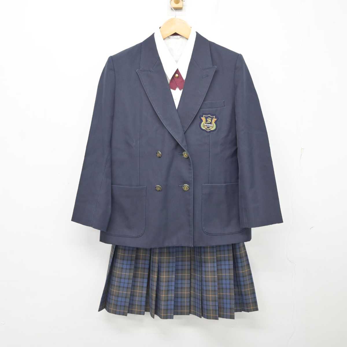 【中古】兵庫県 白川台中学校 女子制服 3点 (ブレザー・シャツ・スカート) sf077920