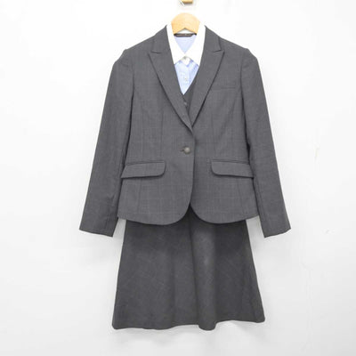 【中古】 事務服 女子制服 4点 (ジャケット・ベスト・シャツ・スカート) sf077925