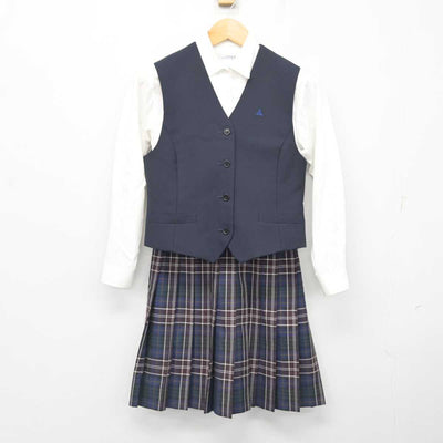 【中古】岡山県 岡山操山高等学校 女子制服 4点 (ブレザー・ベスト・シャツ・スカート) sf077930