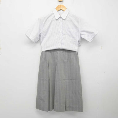 【中古】宮城県 郡山中学校 女子制服 2点 (シャツ・スカート) sf077947