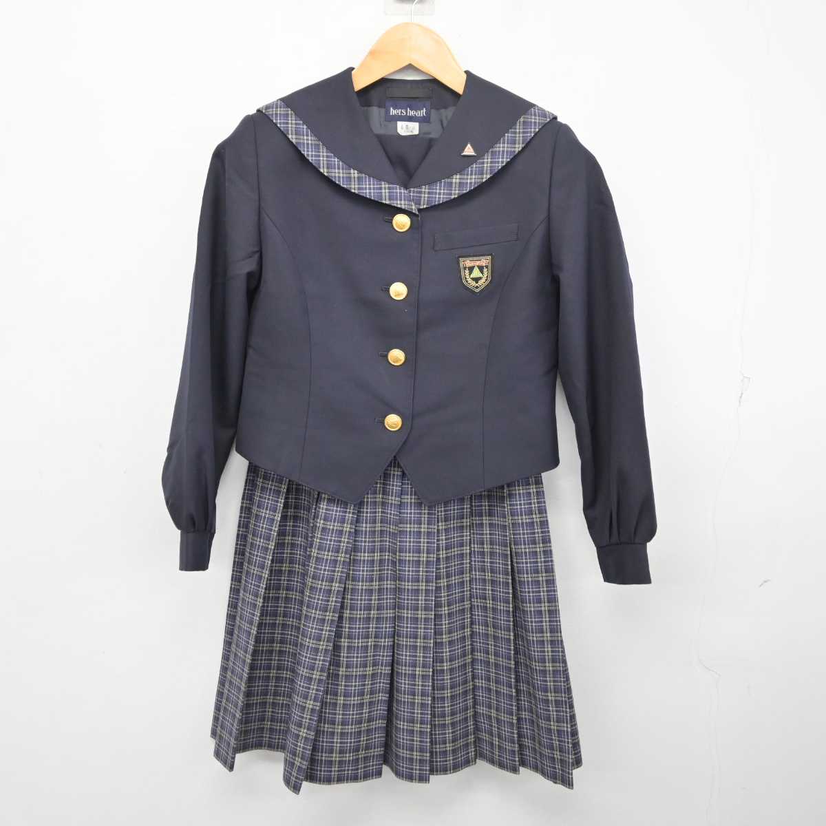 【中古】福岡県 八女学院中学・高等学校 女子制服 4点 (ブレザー・スカート) sf077952