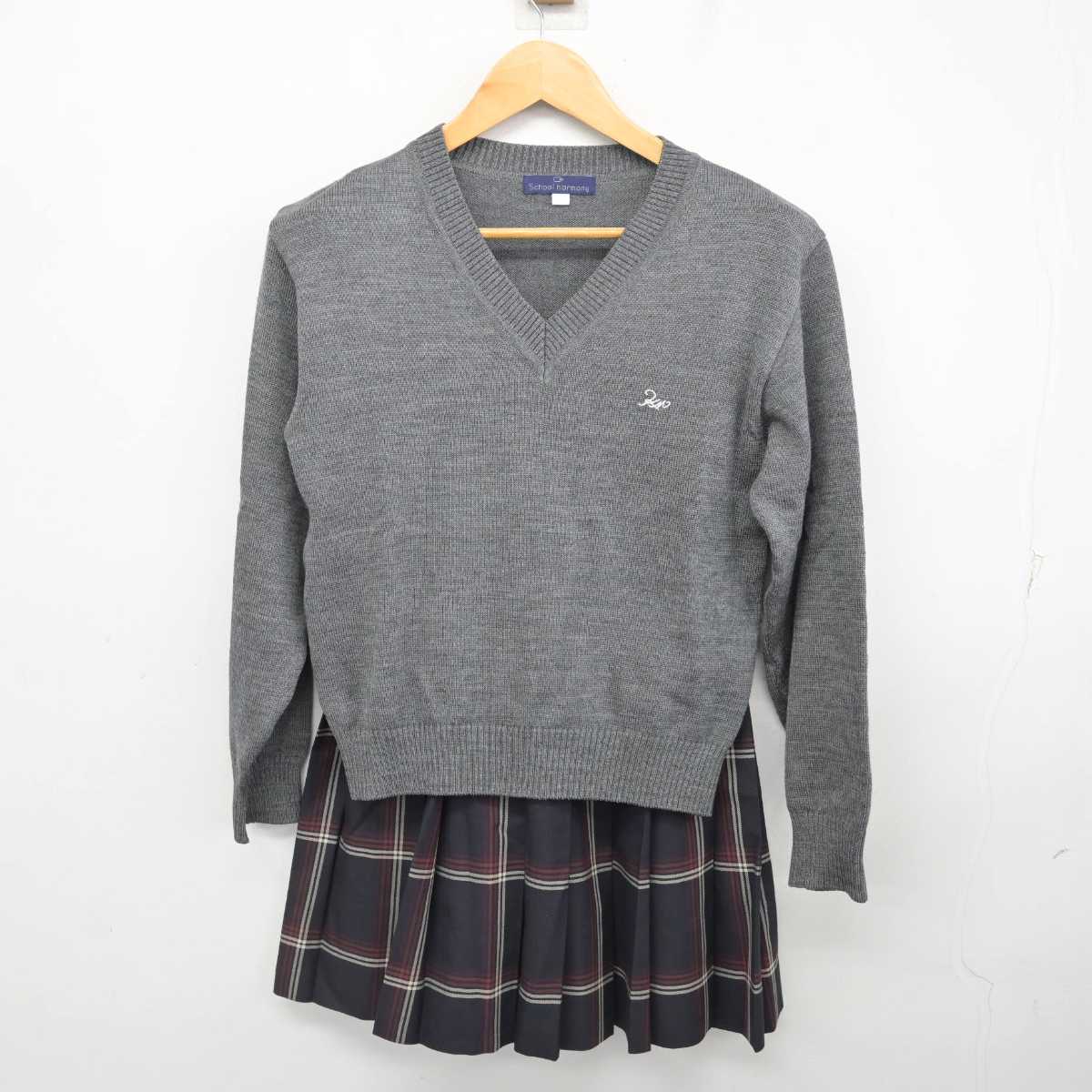 【中古】東京都 小平南高等学校 女子制服 4点 (ブレザー・ニット・スカート) sf077971