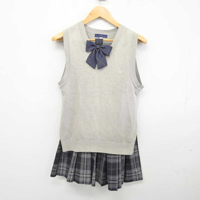 【中古】東京都 小平南高等学校 女子制服 3点 (ニットベスト・スカート) sf077972