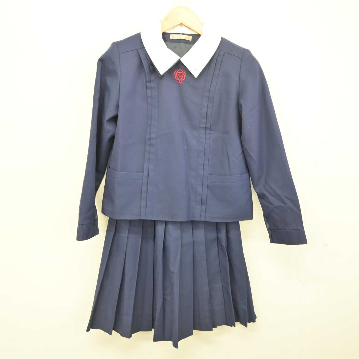 【中古】奈良県 育英西中学校 女子制服 2点 (ブレザー・スカート) sf078004