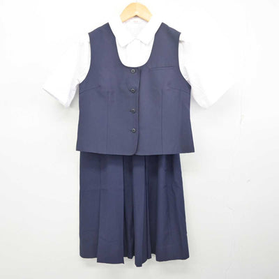 【中古】静岡県 浜松市立高台中学校 女子制服 3点 (ベスト・シャツ・スカート) sf078010