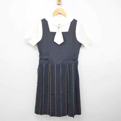 【中古】佐賀県 佐賀清和高等学校 女子制服 3点 (ブラウス・ジャンパースカート) sf078015