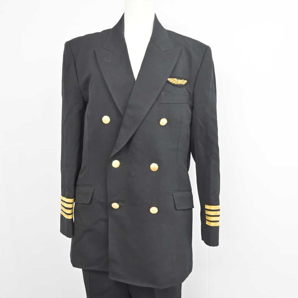 【中古】 日本航空（JAL）/パイロット制服 男子制服 4点 (ブレザー・ズボン・その他アイテム) sf078020