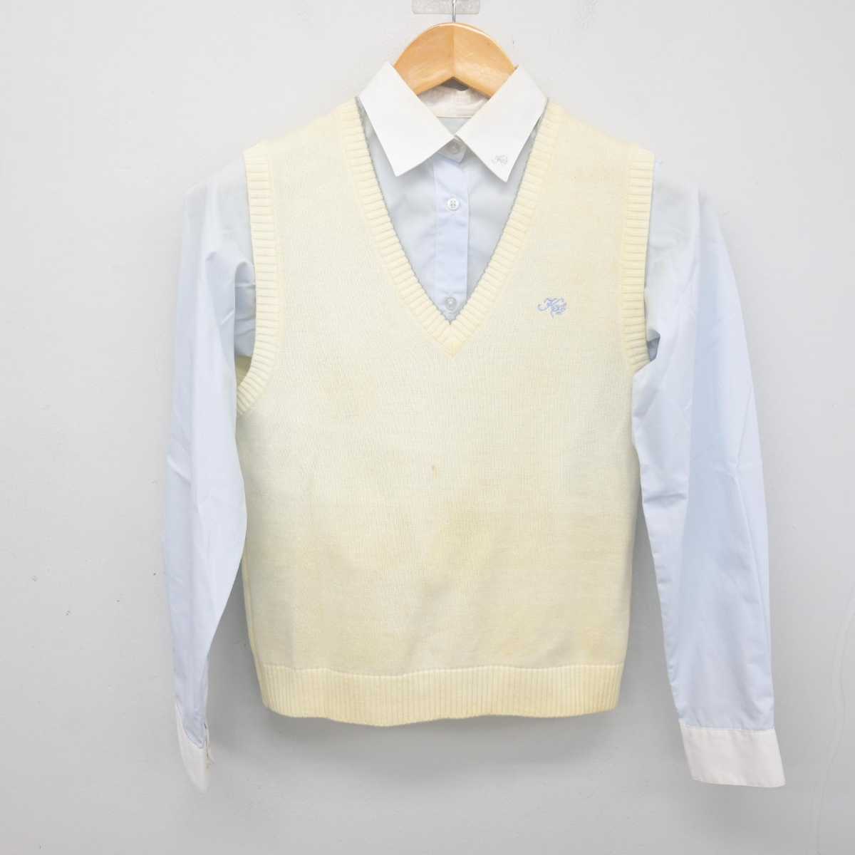 【中古】東京都 東京家政大学附属女子高等学校 女子制服 2点 (ニットベスト・シャツ) sf078031