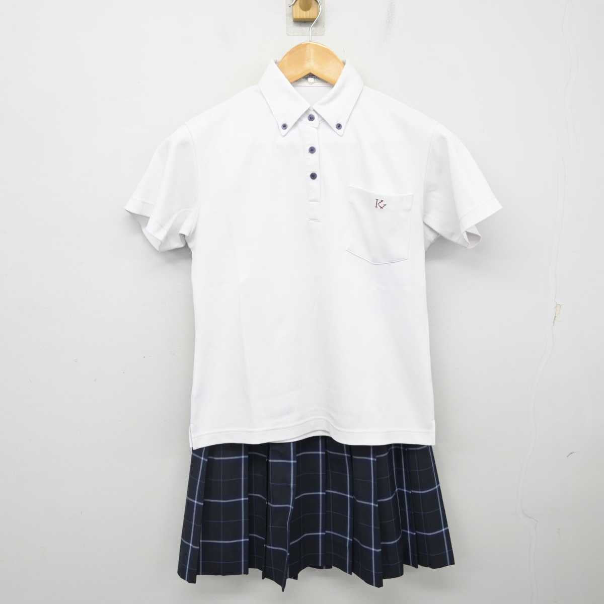 【中古】東京都 駒場学園高等学校 女子制服 2点 (シャツ・スカート) sf078038