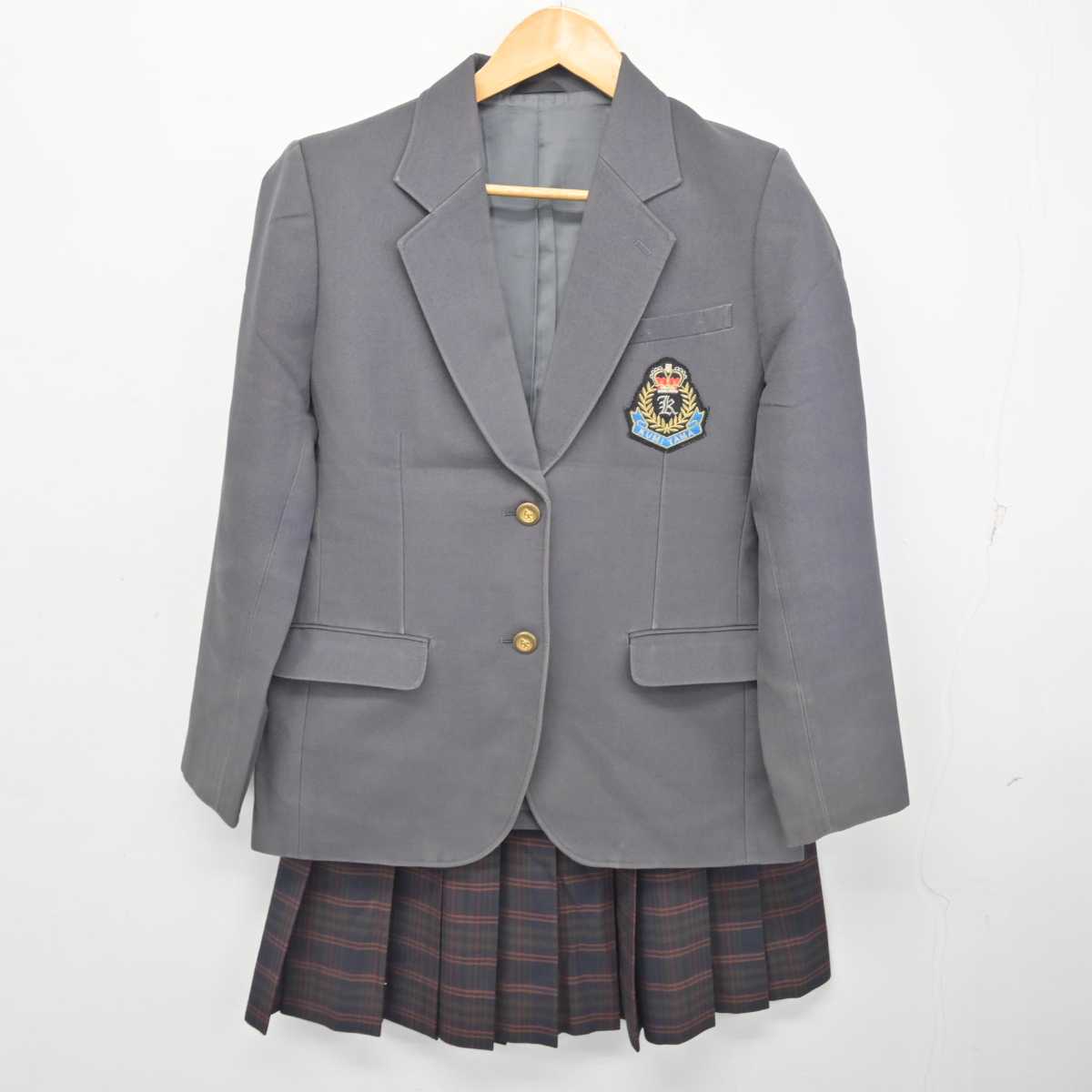 【中古】京都府 久御山中学校 女子制服 2点 (ブレザー・スカート) sf078058