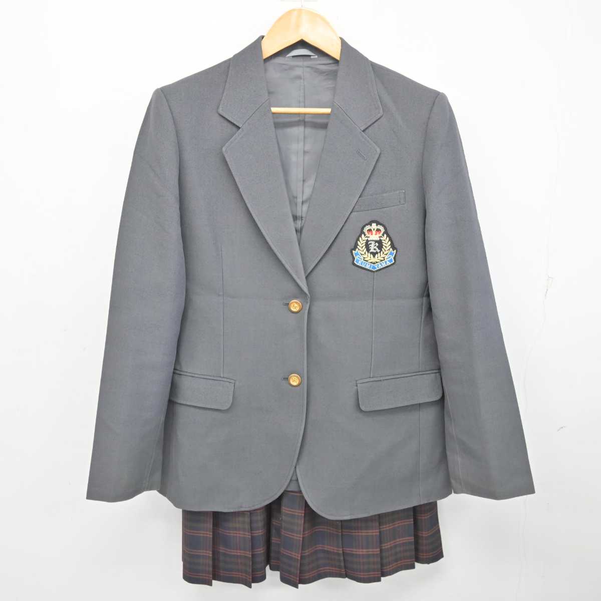 【中古】京都府 久御山中学校 女子制服 2点 (ブレザー・スカート) sf078059