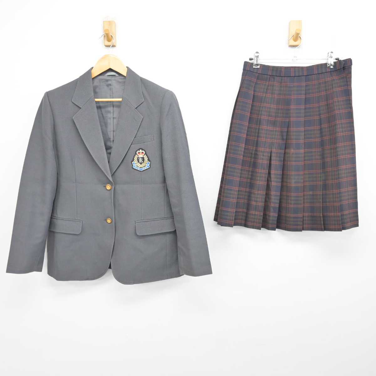 【中古】京都府 久御山中学校 女子制服 2点 (ブレザー・スカート) sf078059