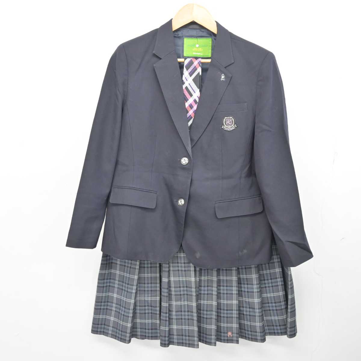 【中古】京都府 久御山高等学校 女子制服 5点 (ブレザー・スカート) sf078061