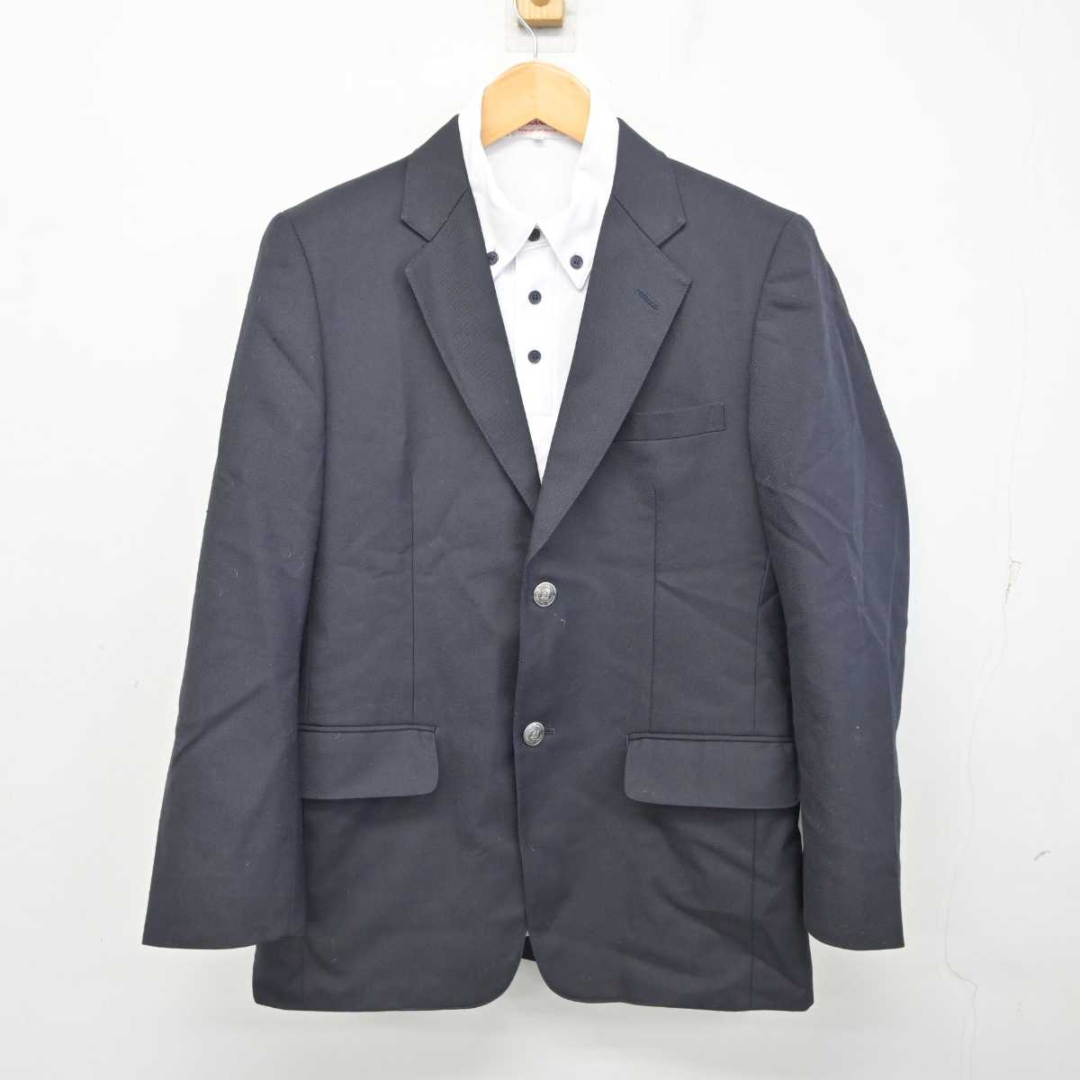 【中古】広島県 安西中学校 男子制服 2点 (ブレザー・シャツ) sf078099