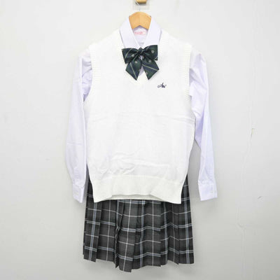 【中古】埼玉県 朝霞西高等学校 女子制服 4点 (ニットベスト・シャツ・スカート) sf078102