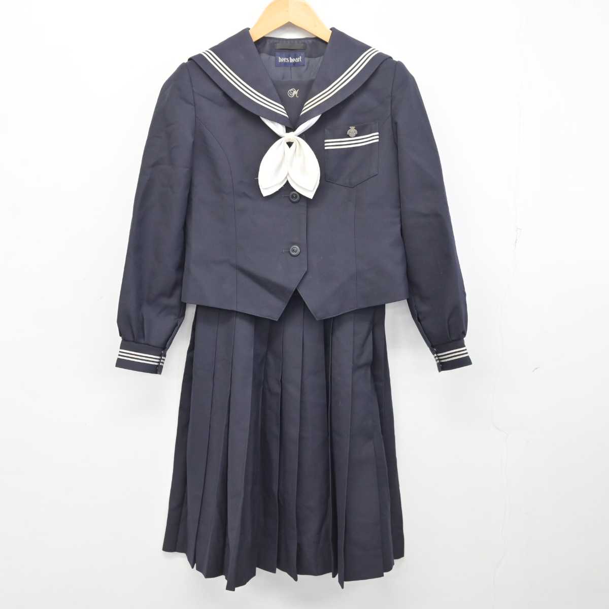 【中古】広島県 三原高等学校 女子制服 4点 (セーラー服・スカート) sf078116