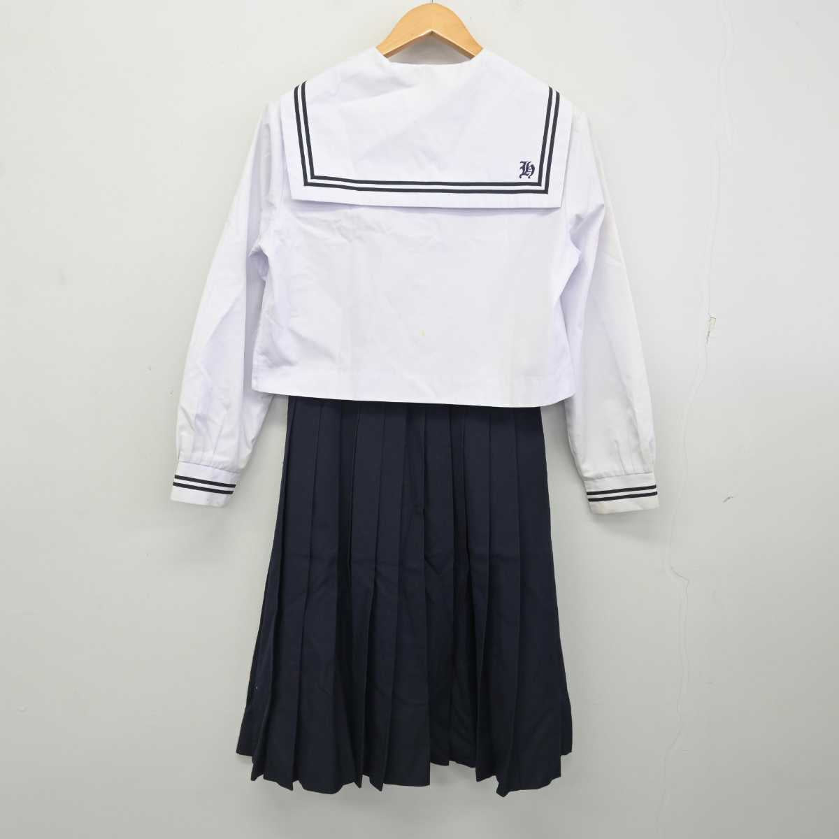 【中古】広島県 尾道東高等学校 女子制服 2点 (セーラー服・スカート) sf078126