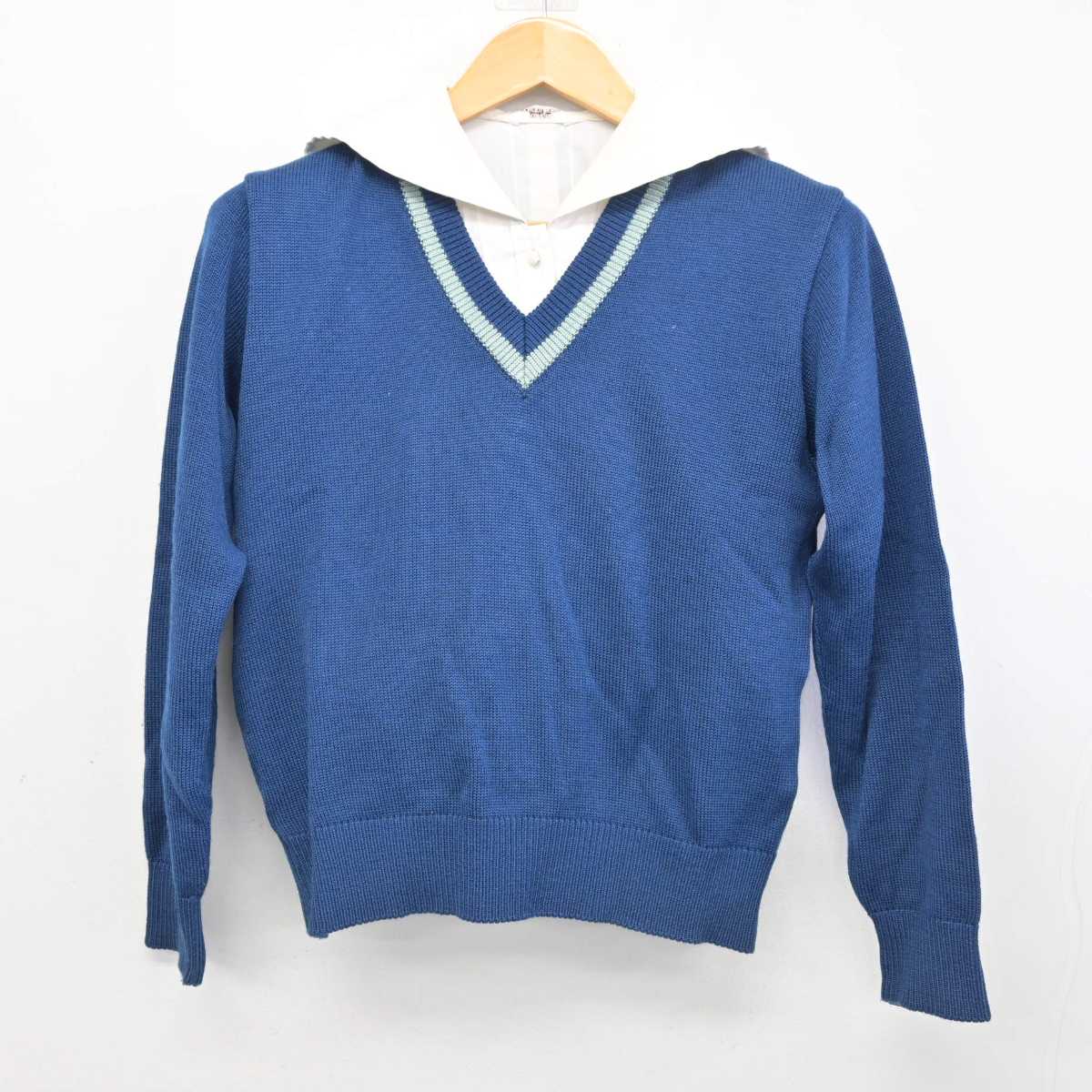 【中古】富山県 富山南高等学校 女子制服 2点 (ニット・ブラウス) sf078134