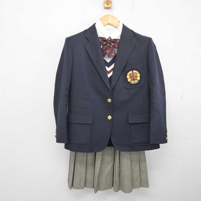 【中古】大阪府 淀商業高等学校 女子制服 5点 (ブレザー・ニット・シャツ・スカート) sf078156