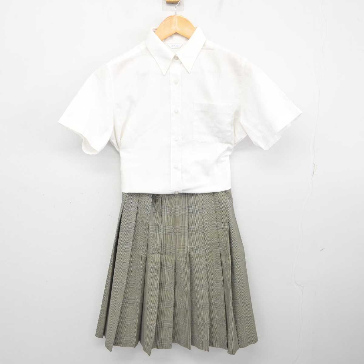 【中古】大阪府 淀商業高等学校 女子制服 3点 (ニットベスト・シャツ・スカート) sf078157