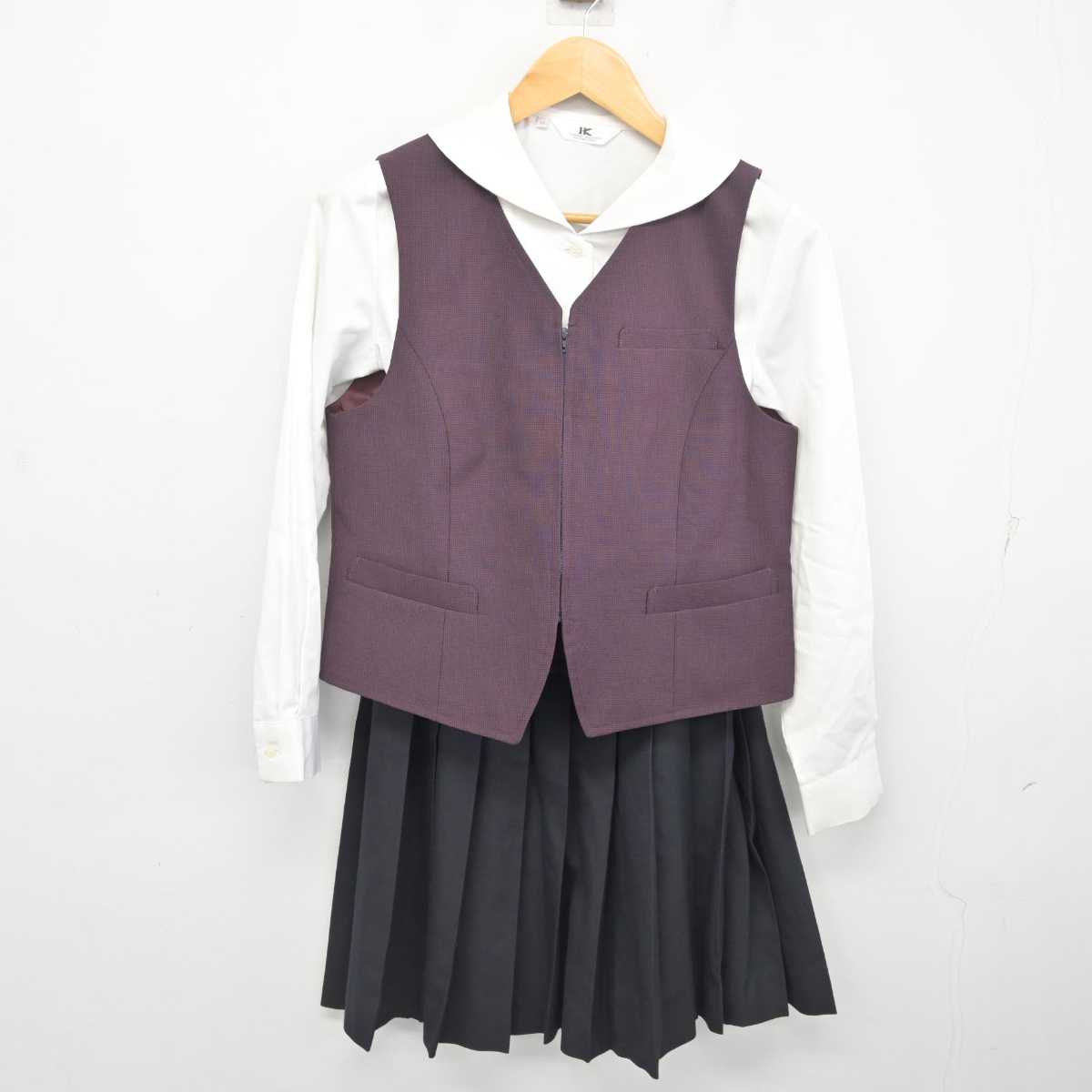 【中古】大阪府 梅花中学校 女子制服 4点 (ブレザー・ベスト・ブラウス・スカート) sf078169