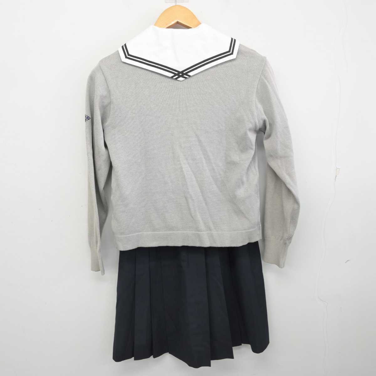 【中古】兵庫県 啓明学院中学校 女子制服 3点 (ニット・ブラウス・スカート) sf078181