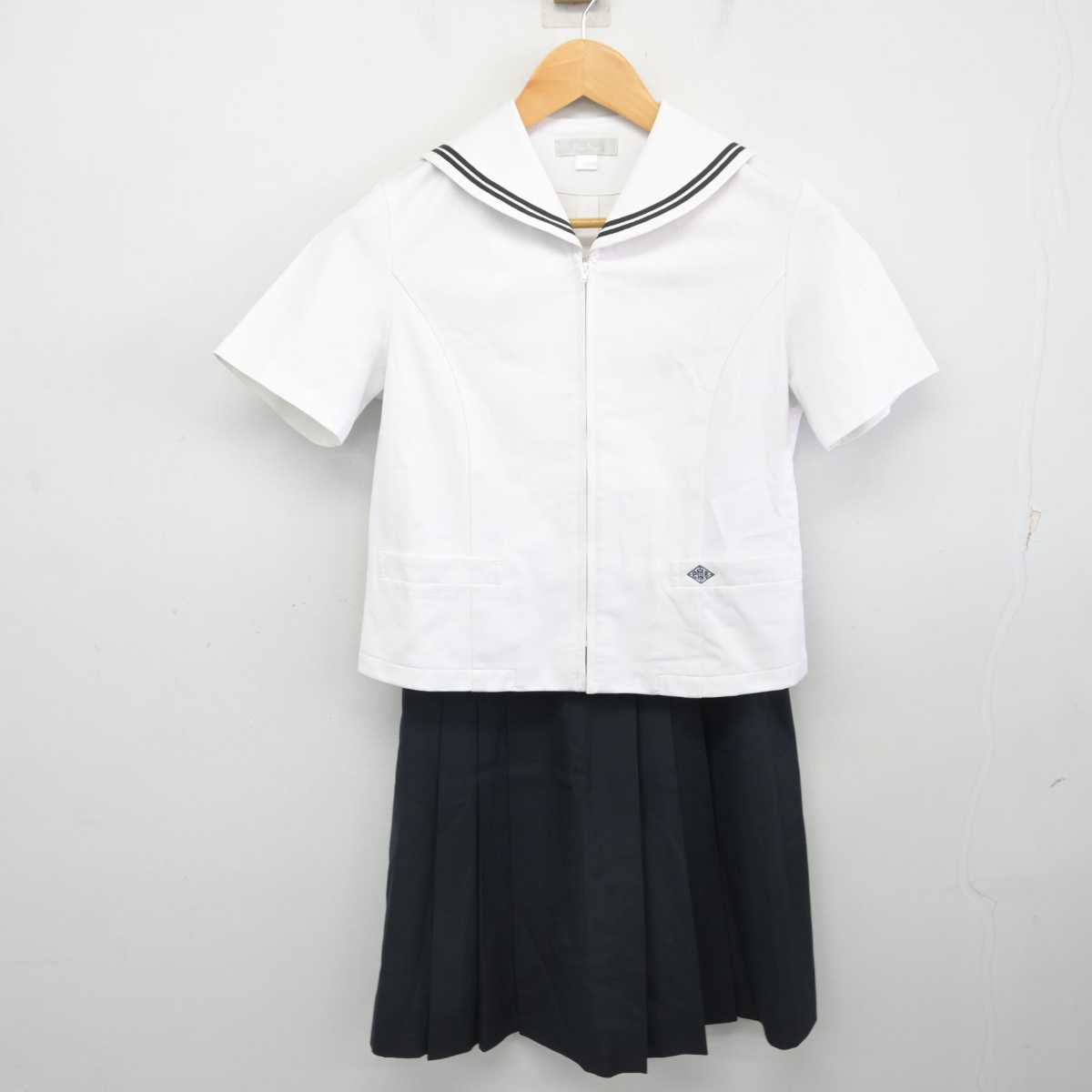 【中古】兵庫県 啓明学院中学校 女子制服 3点 (ニット・ブラウス・スカート) sf078181