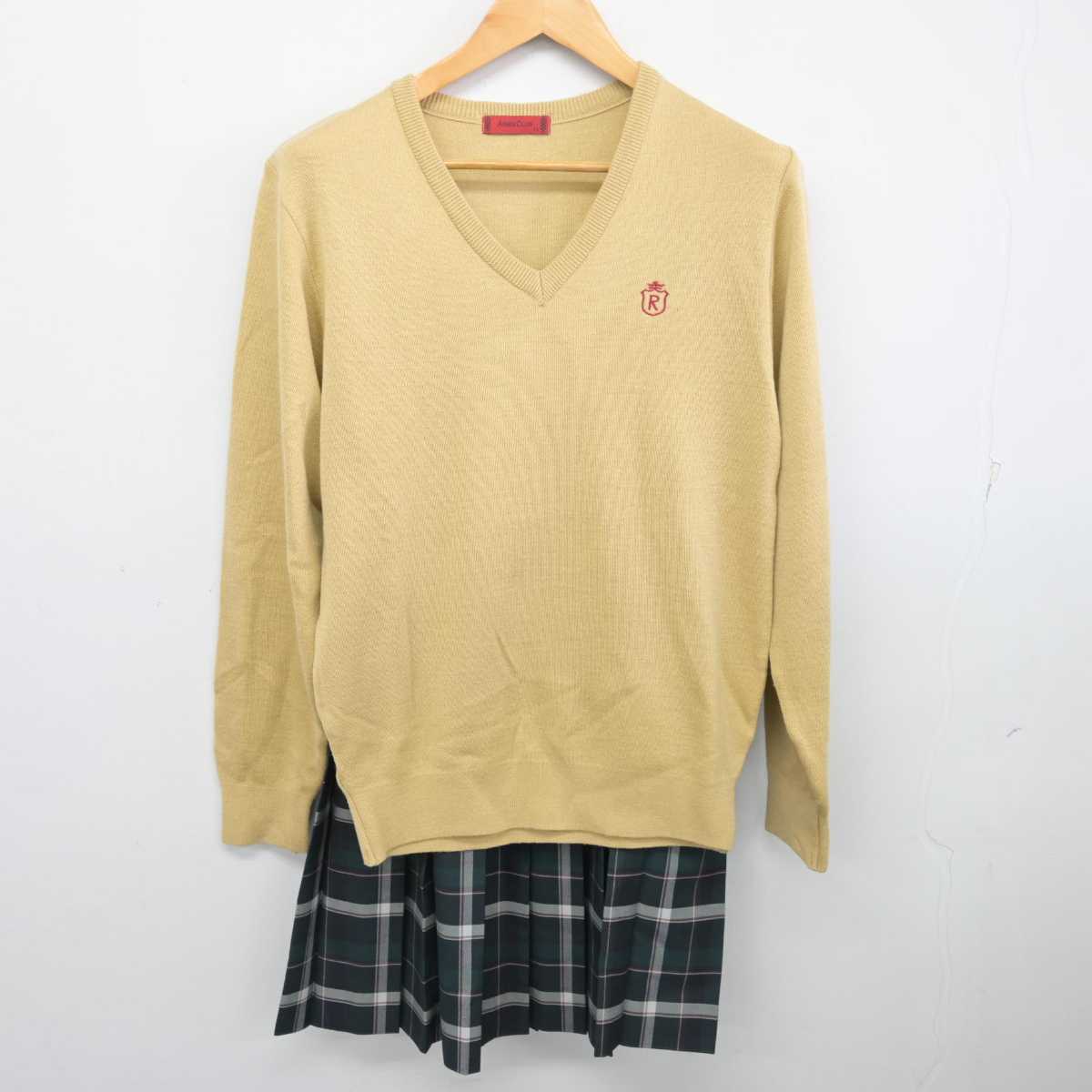 【中古】滋賀県 立命館守山高等学校 女子制服 3点 (ニット・ニットベスト・スカート) sf078187