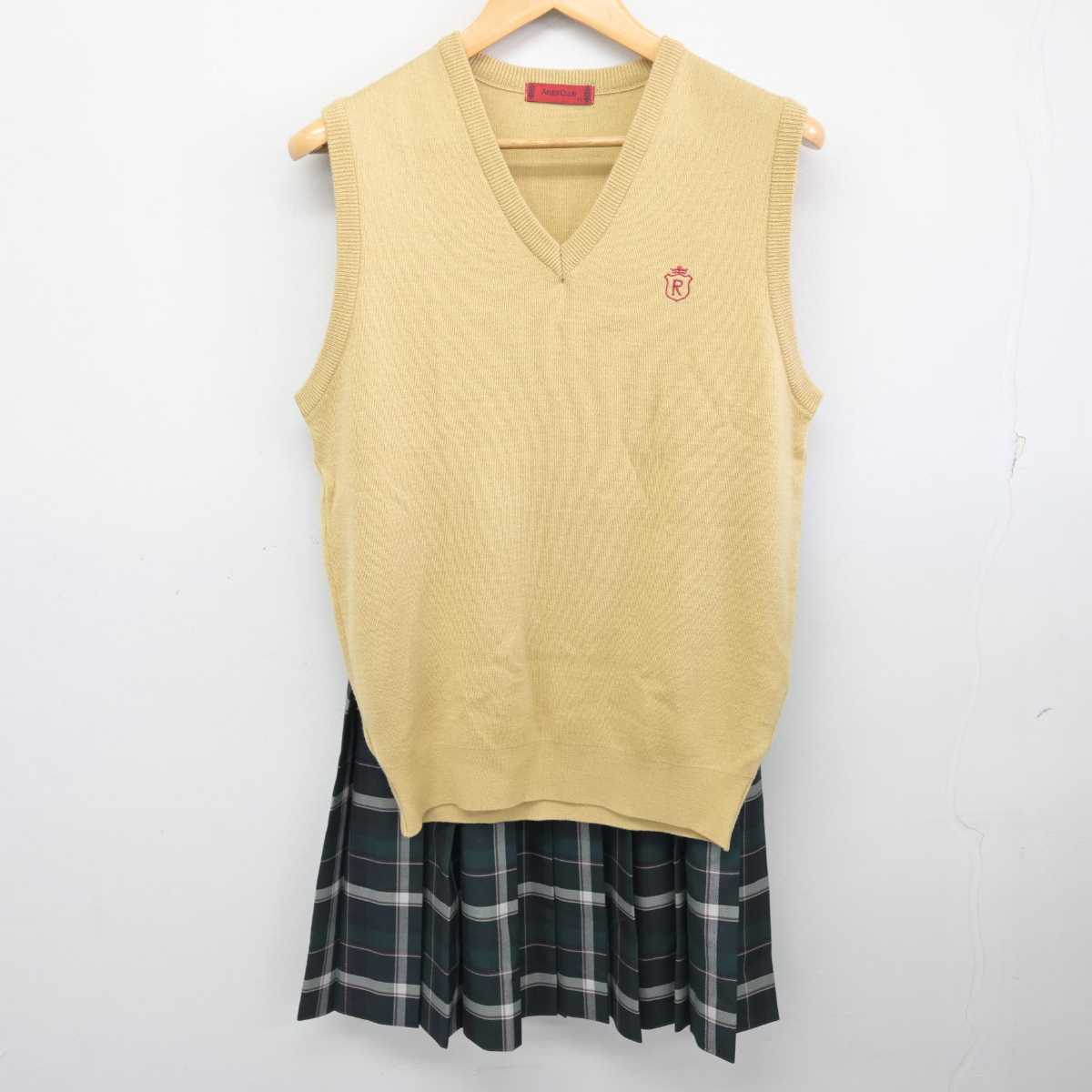 【中古】滋賀県 立命館守山高等学校 女子制服 3点 (ニット・ニットベスト・スカート) sf078187