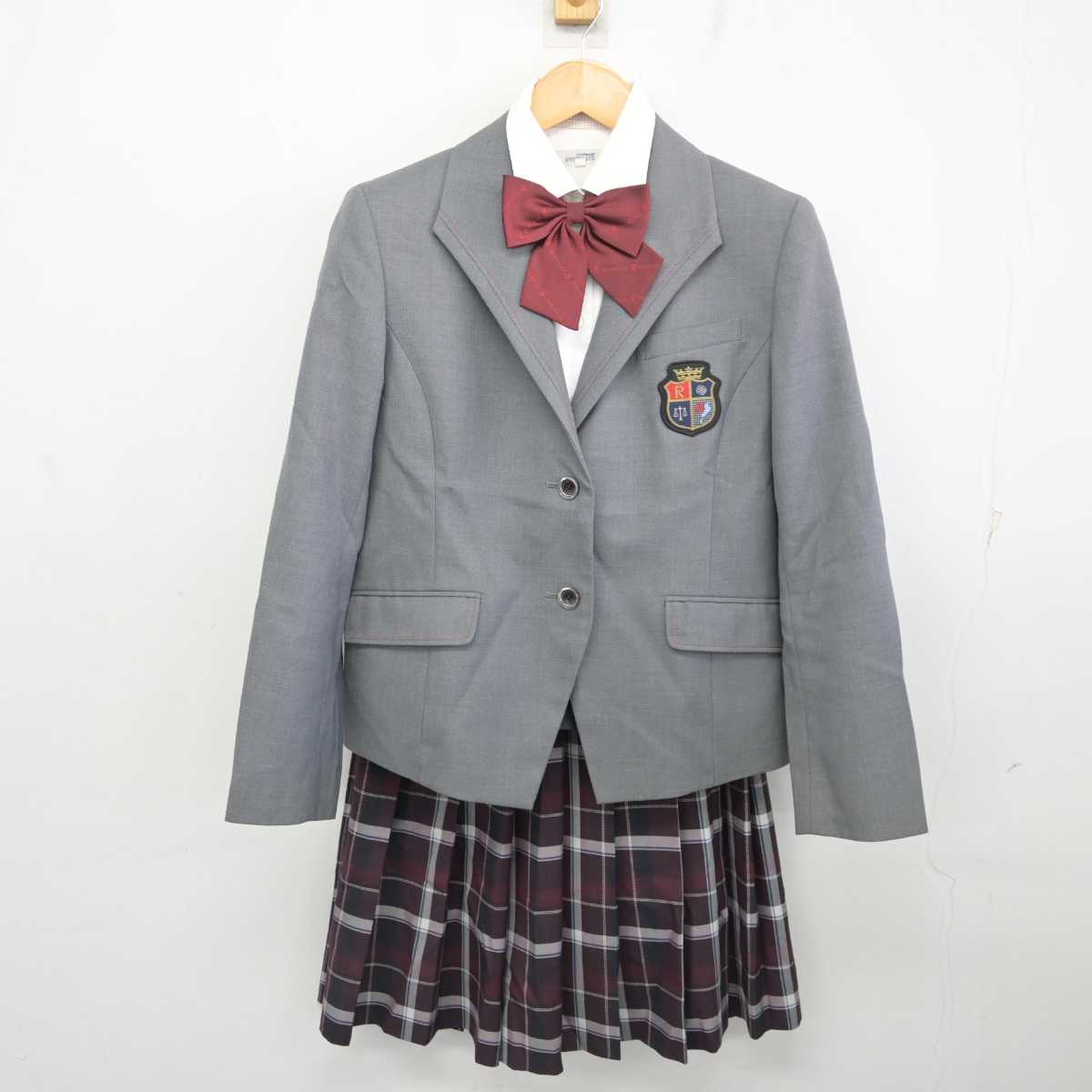 【中古】滋賀県 立命館守山中学校 女子制服 4点 (ブレザー・シャツ・スカート) sf078190