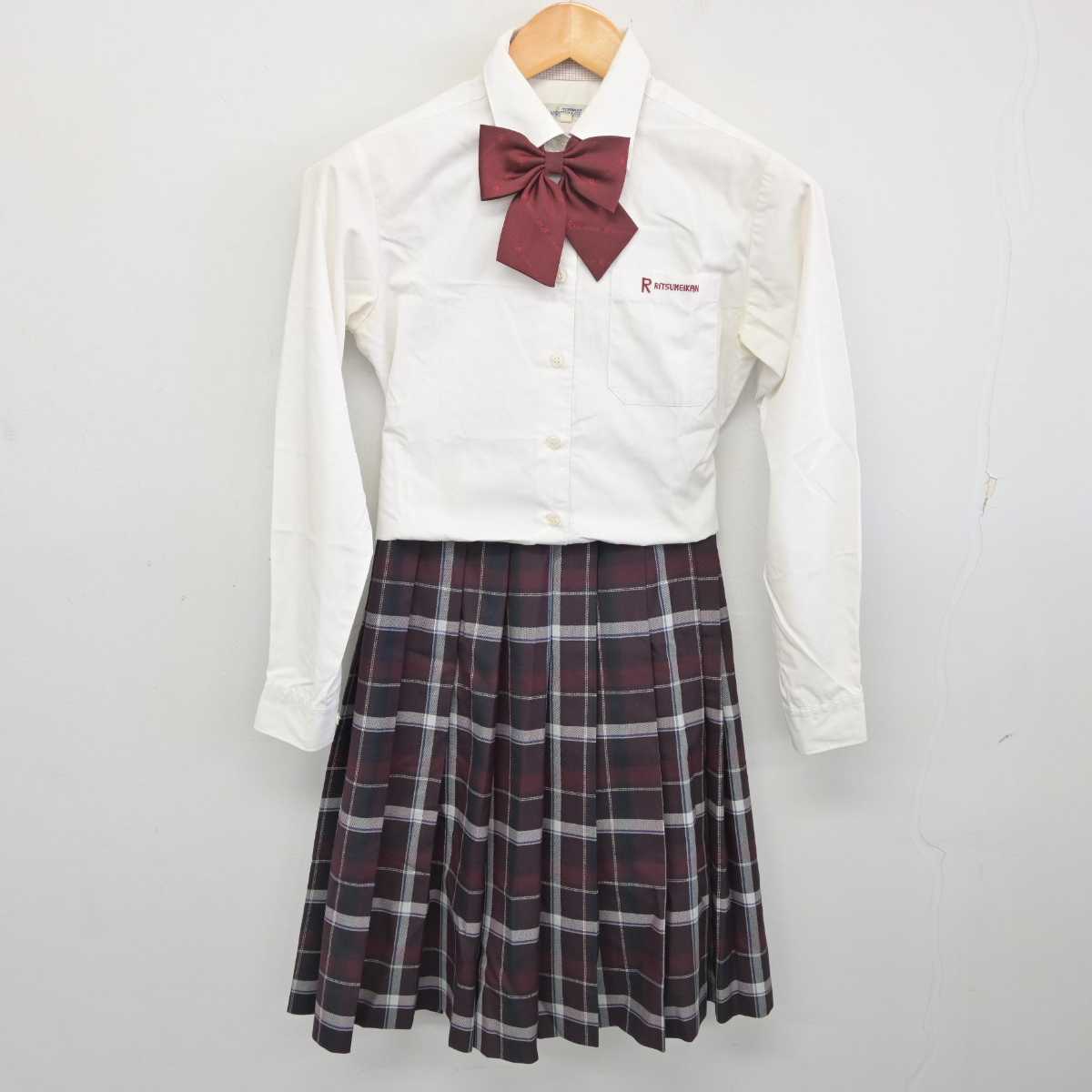 【中古】滋賀県 立命館守山中学校 女子制服 4点 (ブレザー・シャツ・スカート) sf078190